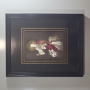 Jesus with sheep reflective picture in frame